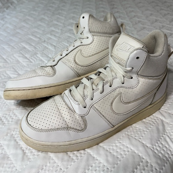 Nike Court Borough Men White High Top Trendy Stylish Sneakers Size 8.5 Women 10 - Picture 6 of 8